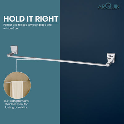 Heavy Grade Stainless Steel Towel Rod Hanger | Towel Holder for Bathroom