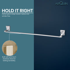 ARQUIN Heavy Grade Stainless Steel Towel Rod Hanger | Towel Holder for Bathroom