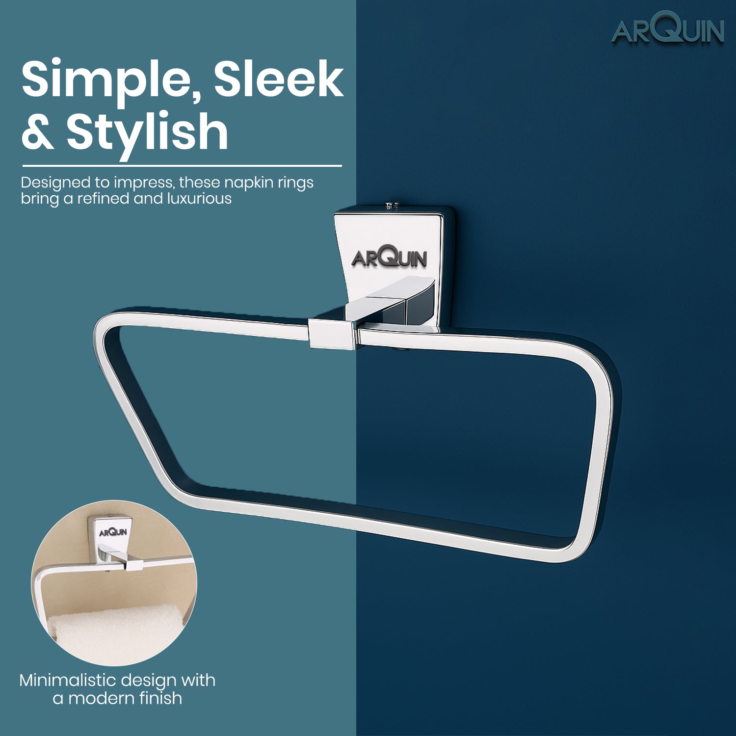 Heavy Grade Stainless Steel Towel Ring & Napkin Holder for Bathroom