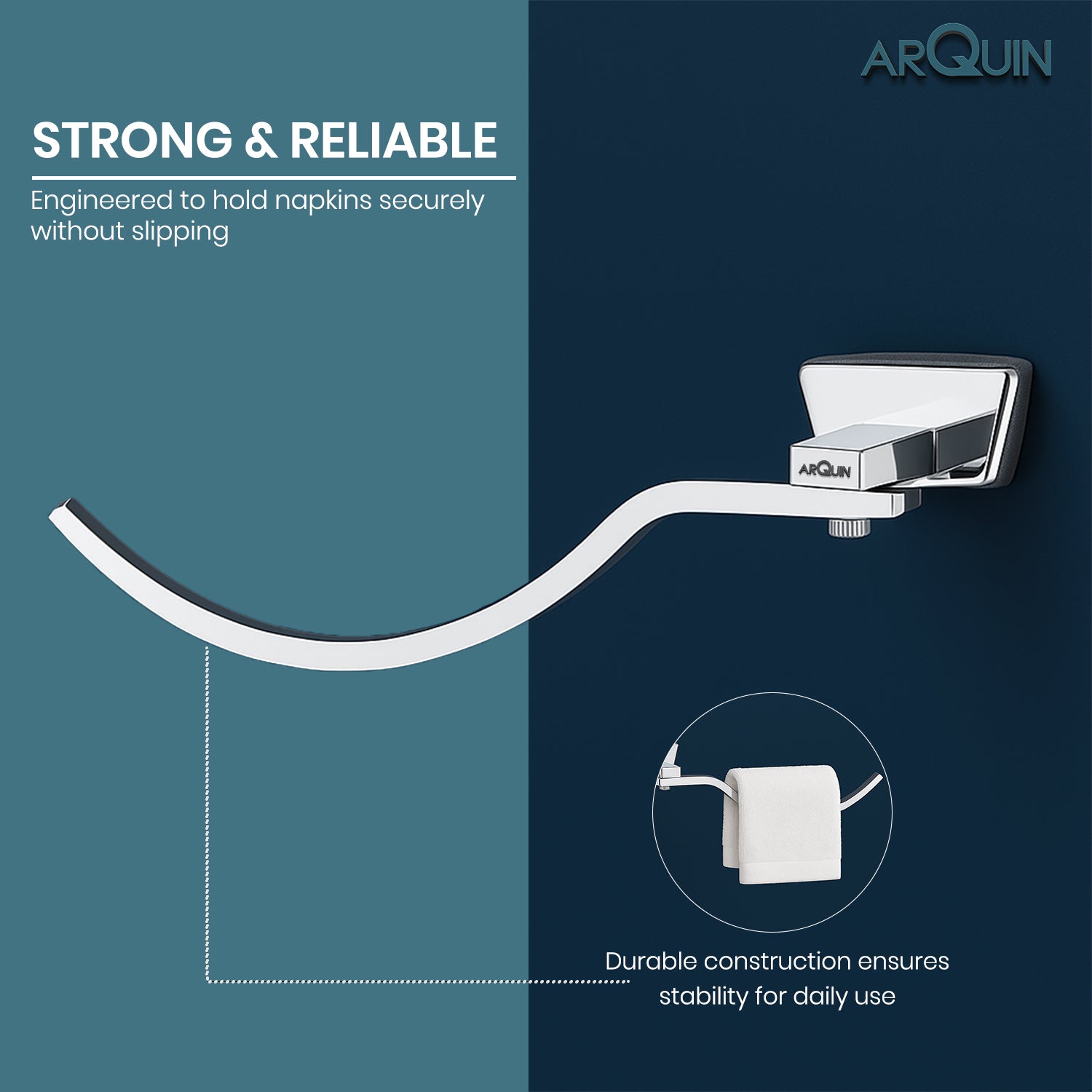 Heavy Grade Stainless Steel Towel Ring & Napkin Holder for Bathroom