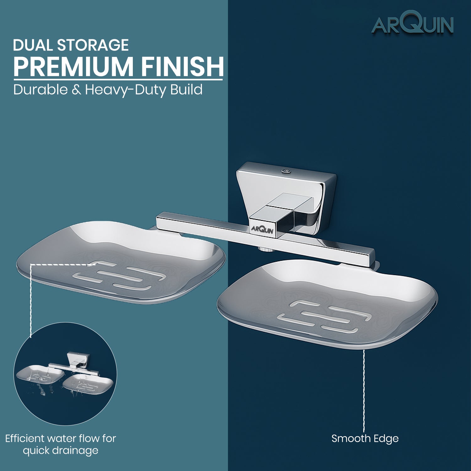 Heavy Grade Twin Soap Dish Holder for Bathroom