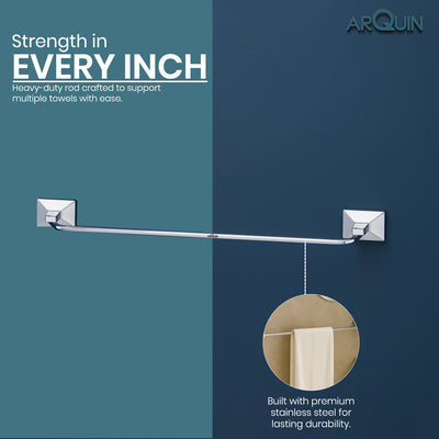 Heavy Grade Stainless Steel Towel Rod Hanger | Towel Holder for Bathroom