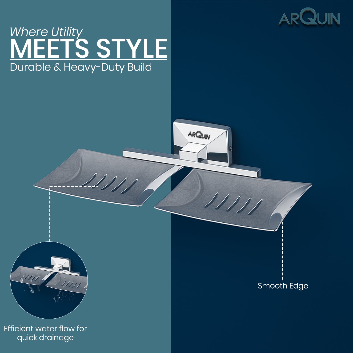 Heavy Grade Twin Soap Dish Holder for Bathroom