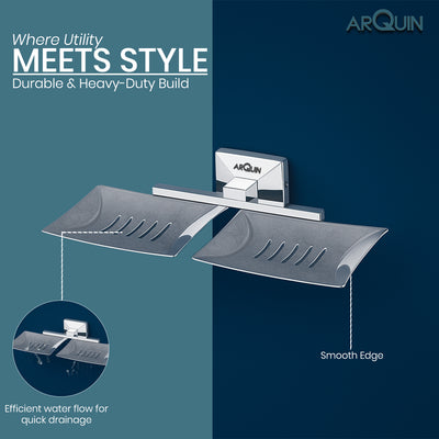 Heavy Grade Twin Soap Dish Holder for Bathroom