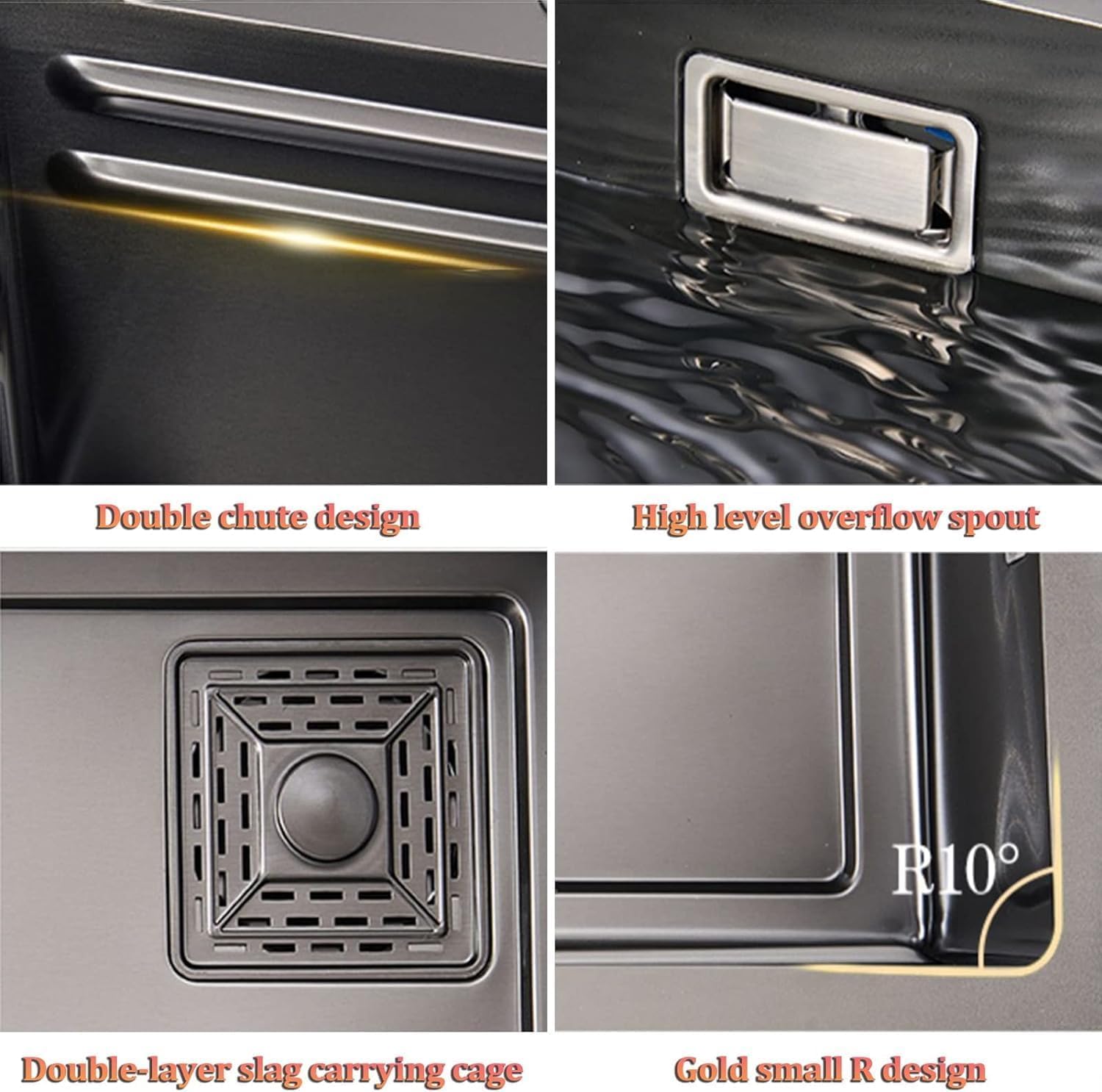 Waterfall Smart Kitchen Sink (30 x 18 x 9 Inch)