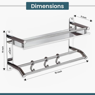 Multipurpose Double Layer 2-Tier Shelf Stainless Steel
