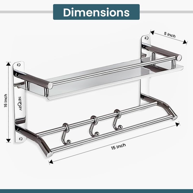 Multipurpose Double Layer 2-Tier Shelf Stainless Steel