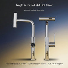 Waterfall Pull Down Kitchen Sink Faucet | (Magical Pullout Multiflow Faucet Black)