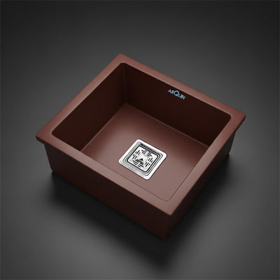 18x16x9 Inch Brown Quartz Single Bowl Kitchen Sink