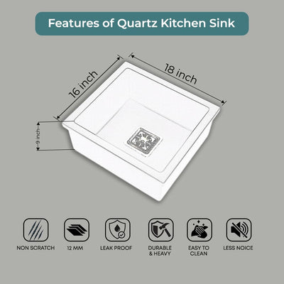 18x16x9 Inch Brown Quartz Single Bowl Kitchen Sink