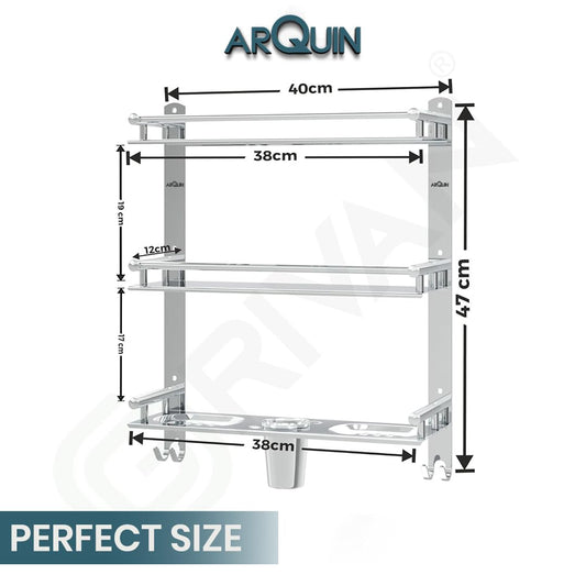 ARQUIN 6 in 1 Bathroom Shelves | 304 Stainless Steel