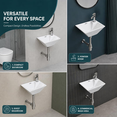 Platinum Ceramic Wall Hung Washbasin CANDY