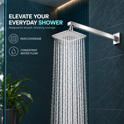 Rain Shower Head without Arm 304 Stainless Steel Overhead Shower 6x6 Inch (MAGIC)