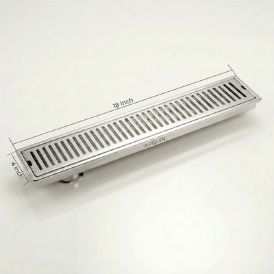 Shower Water Drain Channel SS 304 Grade with Cockroach Trap (18X4 Inch)