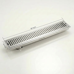 Shower Water Drain Channel SS 304 Grade with Cockroach Trap (18X4 Inch)
