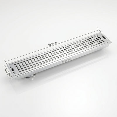Shower Water Drain Channel SS 304 Grade  with Cockroach Trap (18X4 Inch)