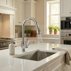 Waterfall Pull Down Kitchen Sink Faucet Mixer Tap |  (Waterfall Pullout Sink Mixer Silver)