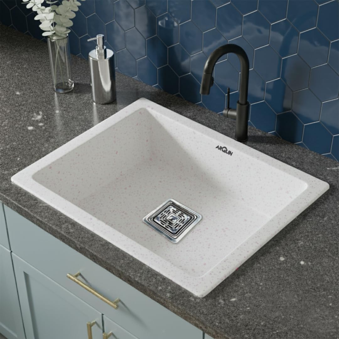 21x18x9 Inch Rosa Quartz Single Bowl Kitchen Sink