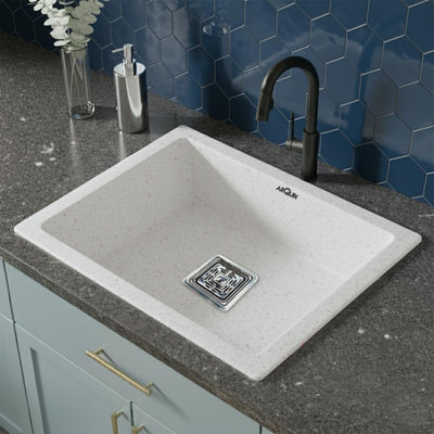 21x18x9 Inch Rosa Quartz Single Bowl Kitchen Sink