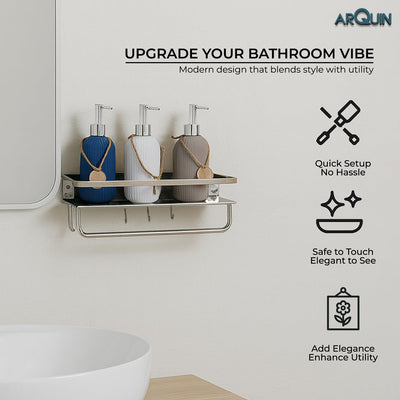 Bathroom Shelf Multipurpose Wall Mounted Shelf (5x15 Inch) Stainless Steel