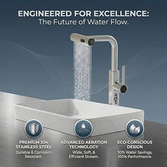 Waterfall Pull Down Kitchen Sink Faucet | (Magical Pullout Multiflow Faucet Black)