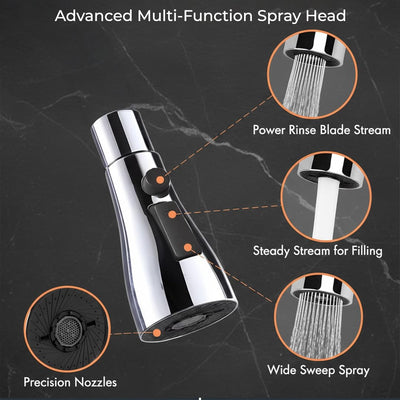 Waterfall Pull Down Kitchen Sink Faucet Mixer Tap |  (Waterfall Pullout Sink Mixer Silver)