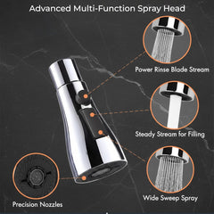 Waterfall Pull Down Kitchen Sink Faucet Mixer Tap |  (Waterfall Pullout Sink Mixer Silver)