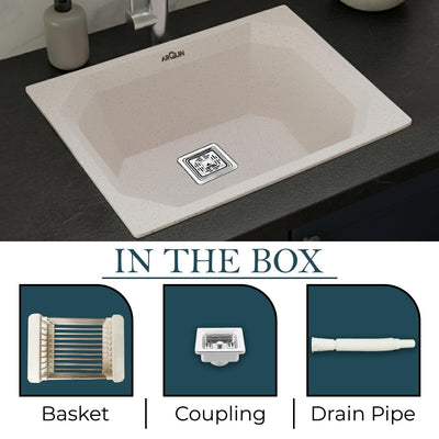 24x18x9 Inch Rosa Quartz Single Bowl Diamond Kitchen Sink