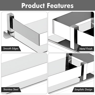 Bathroom Shelf And Racks Wall Mounted Shelves (5x18 Inch) Stainless Steel