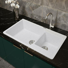 Quartz Kitchen Sink Double Bowl 34X20X9 Inch | Sand-Pluto
