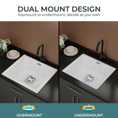 18x16x9 Inch Sand Pluto Quartz Single Bowl Kitchen Sink