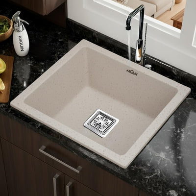 18x16x9 Inch Rosa Quartz  Single Bowl Kitchen Sink