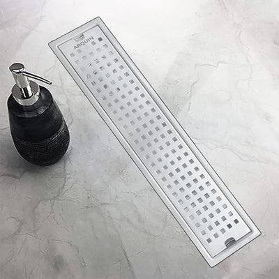 Shower Drain Channel SS 304 Grade with Cockroach Trap (12x4 Inch)