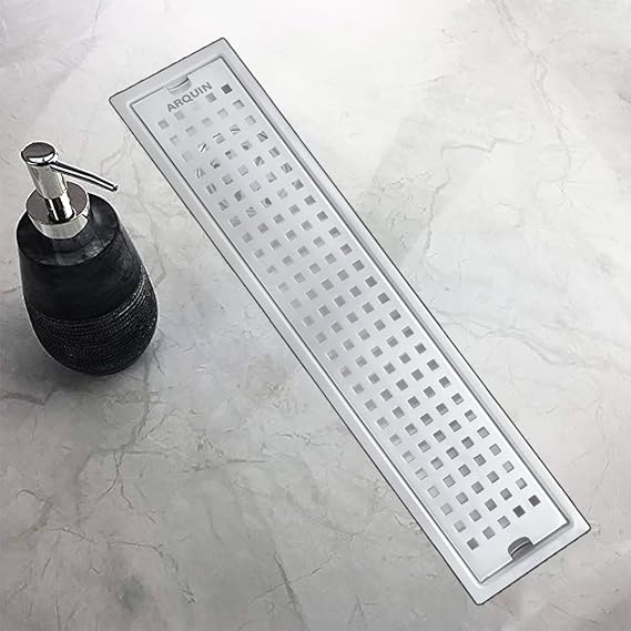 Shower Drain Channel SS 304 Grade with Cockroach Trap (12x4 Inch)