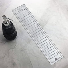 Shower Drain Channel SS 304 Grade with Cockroach Trap (12x4 Inch)