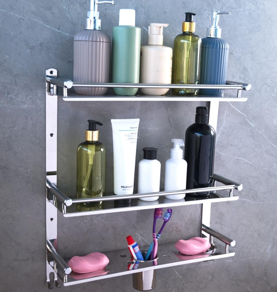 6 in 1 Bathroom Shelf Stainless Steel