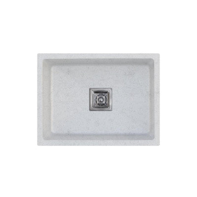 24x18x9 Inch White Quartz Single Bowl Kitchen Sink