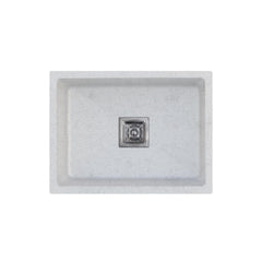 Quartz Single Bowl Kitchen Sink (24 x 18 x 9 Inches) ( White)