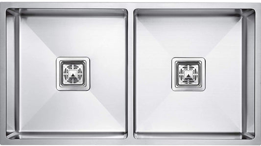 Heavy Grade Stainless Steel Handmade MATT Finish Double Bowl Kitchen Sink (37 x 18 x 10 inches)