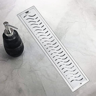 Shower Water Drain Channel SS 304 Grade with Cockroach Trap (30x4 Inch)