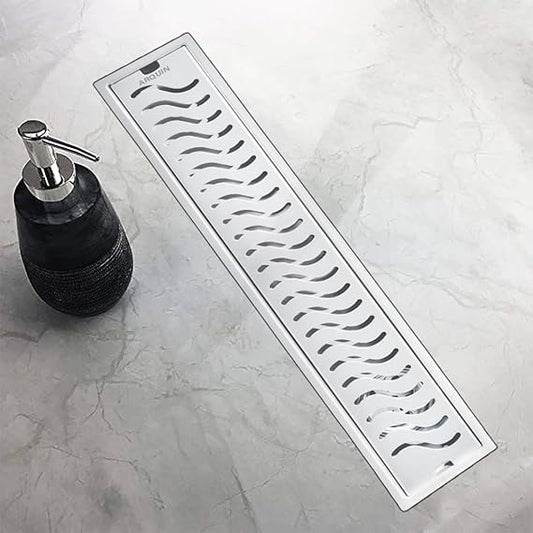 Shower Water Drain Channel SS 304 Grade with Cockroach Trap (30x4 Inch)