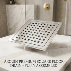 Square Floor Drainer 304 SS Grade with Cockroach Trap (6x6 Inch)