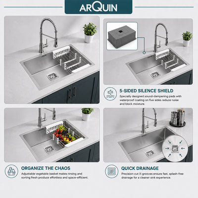 30x18x10 Inch 304 Grade Handmade Single Bowl Kitchen Sink Stainless Steel