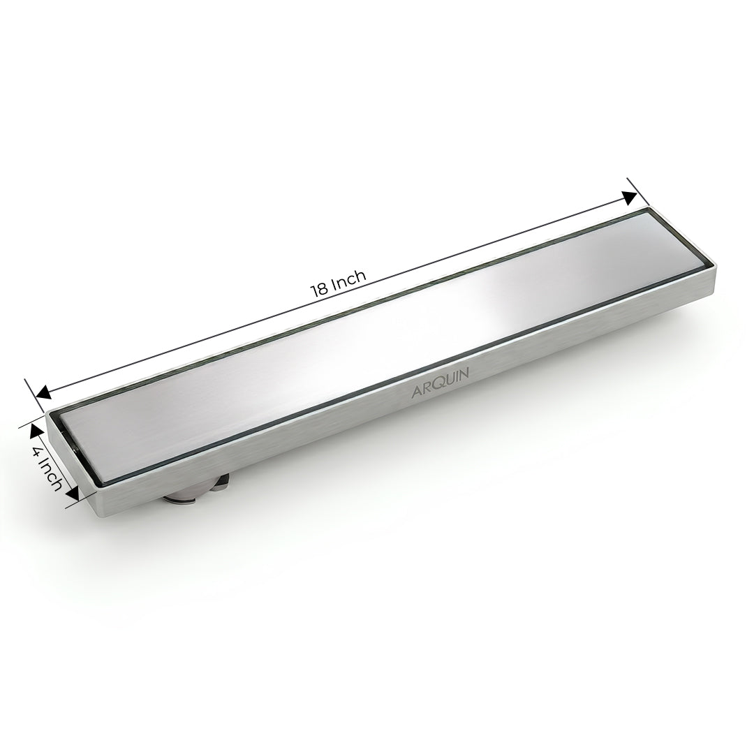 Tile Insert Shower Water Drain Channel 304 SS Grade with Cockroach Trap (18X4 Inch)