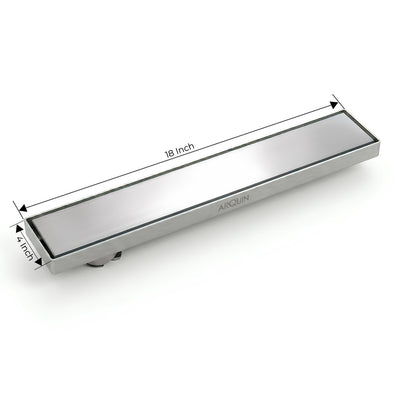 Tile Insert Shower Water Drain Channel 304 SS Grade with Cockroach Trap (18X4 Inch)