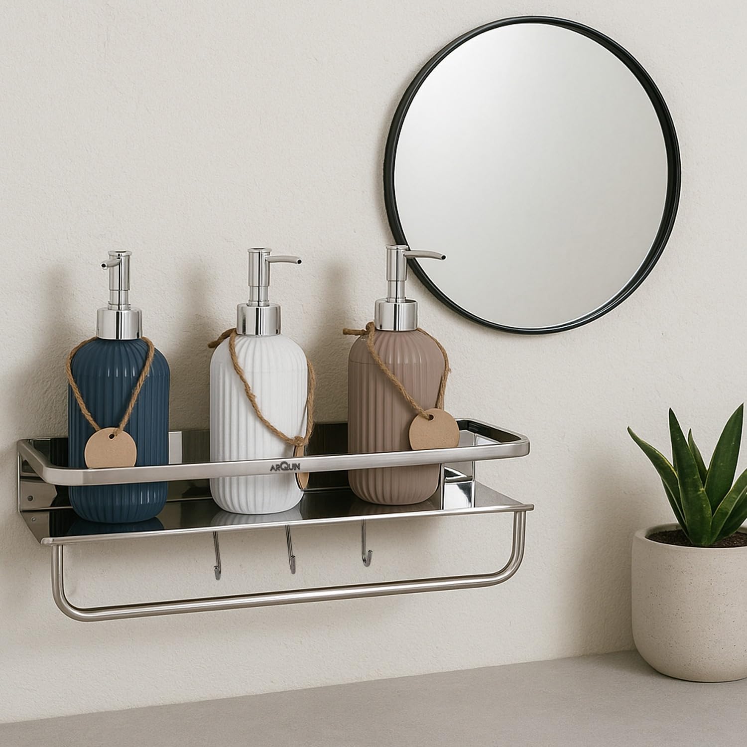Bathroom Shelf Multipurpose Wall Mounted Shelf (5x15 Inch) Stainless Steel