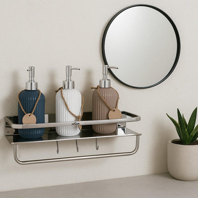 Bathroom Shelf Multipurpose Wall Mounted Shelf (5x15 Inch) Stainless Steel