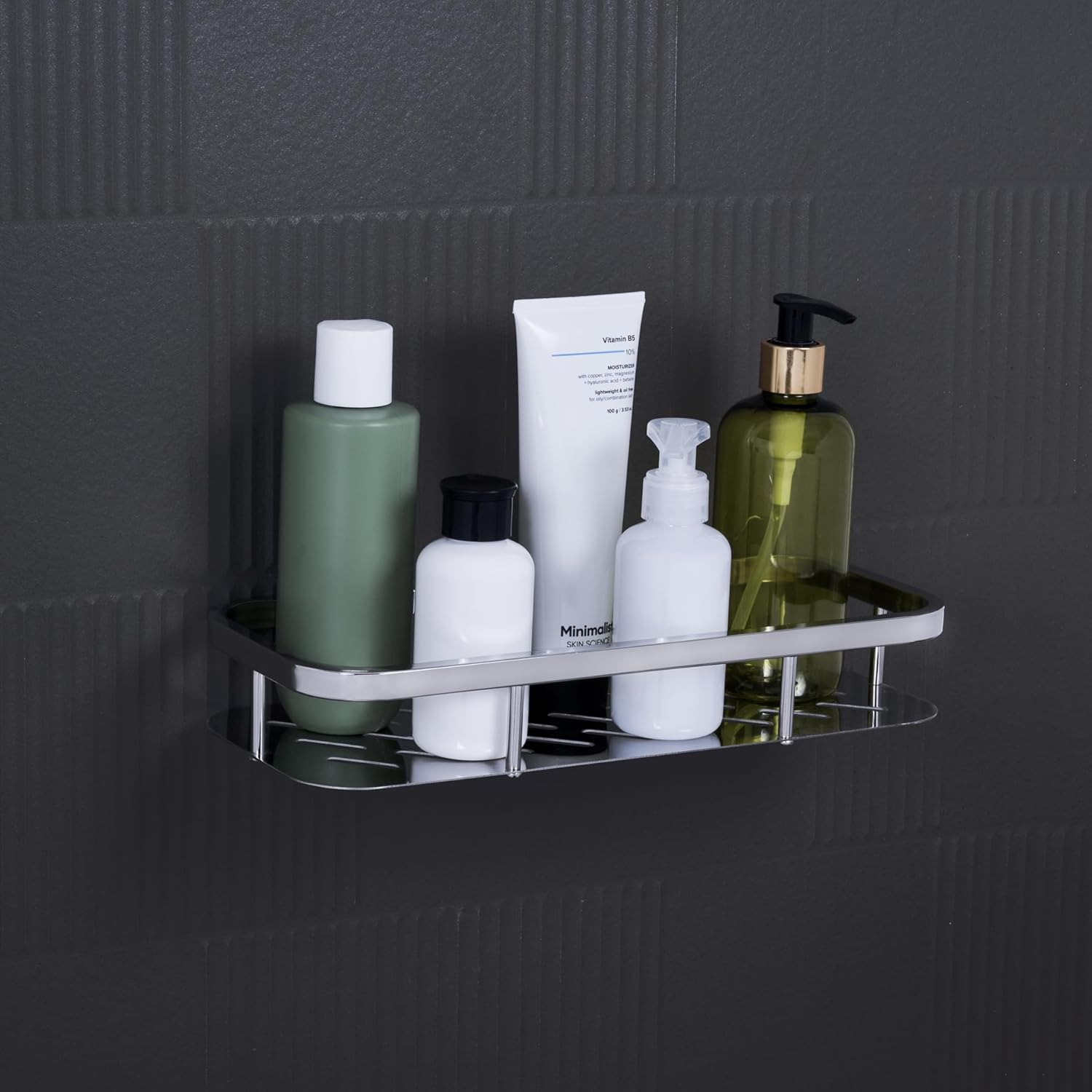Bathroom Shelf for Wall (5x12 Inch) Stainless Steel Single Matrix