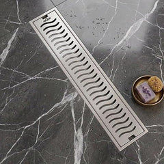Shower Drain Channel SS 304 Grade with Cockroach Trap (12x4 Inch)
