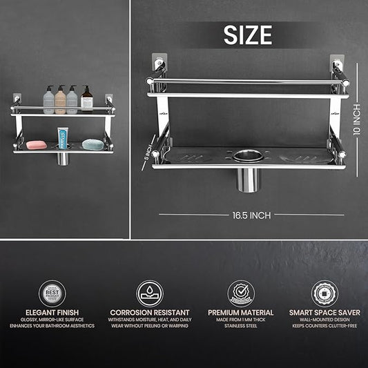 ARQUIN 5 in 1 Bathroom Shelves | 304 Stainless Steel